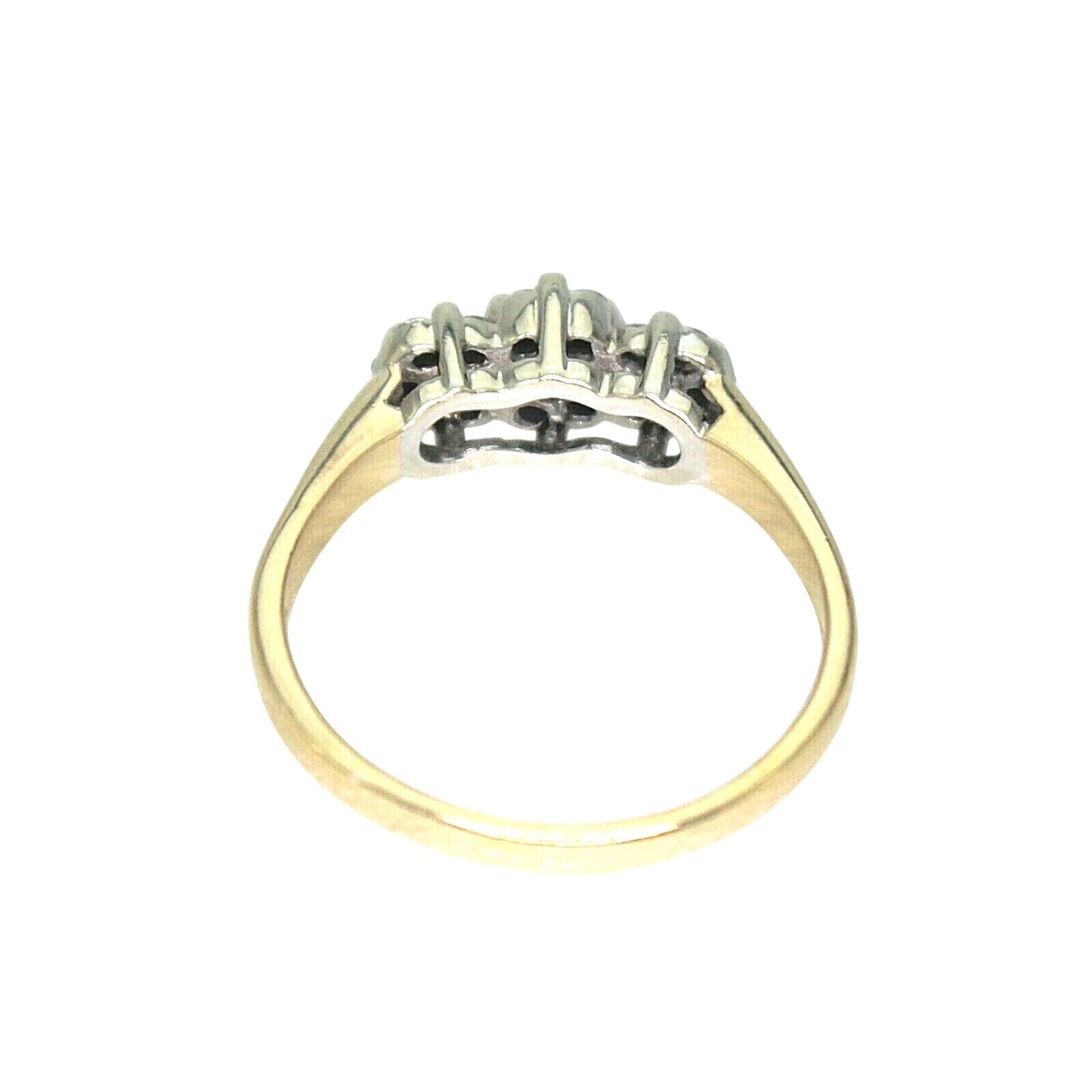 1/2 ct Diamond 3 Cluster Ring REAL Solid 14k Yellow Gold 3.6g Size 8.75