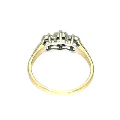 1/2 ct Diamond 3 Cluster Ring REAL Solid 14k Yellow Gold 3.6g Size 8.75