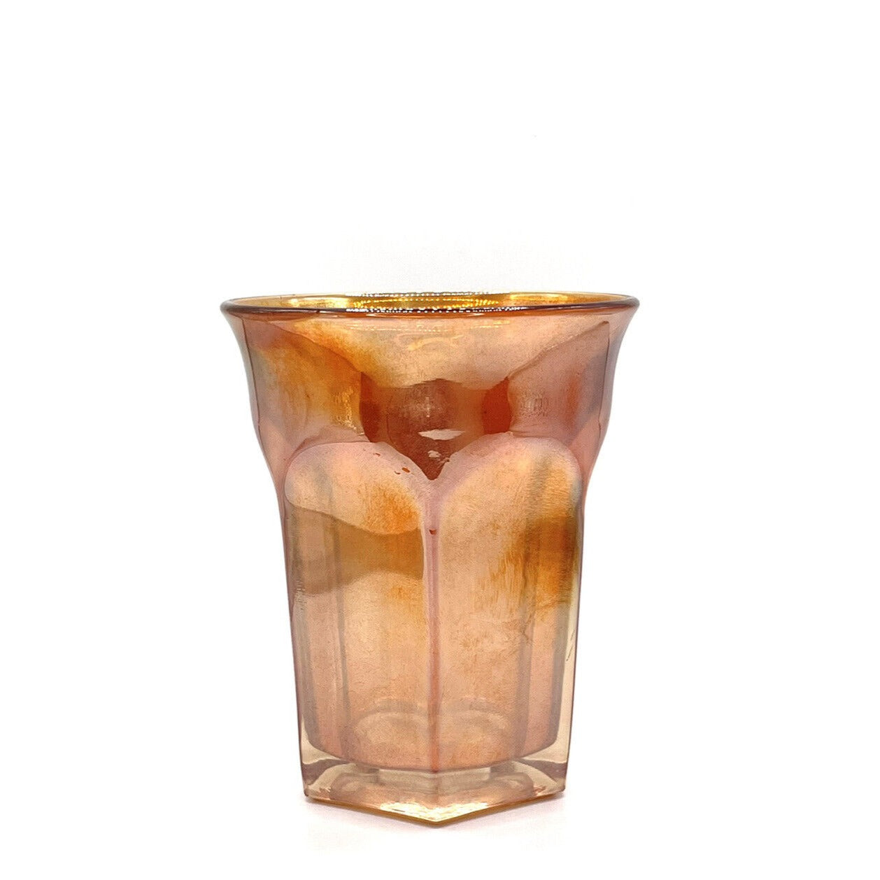 Vintage Northwood Carnival Glass Cup Iridescent Tumblr Water Marigold Orange
