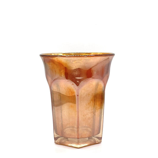 Vintage Northwood Carnival Glass Cup Iridescent Tumblr Water Marigold Orange
