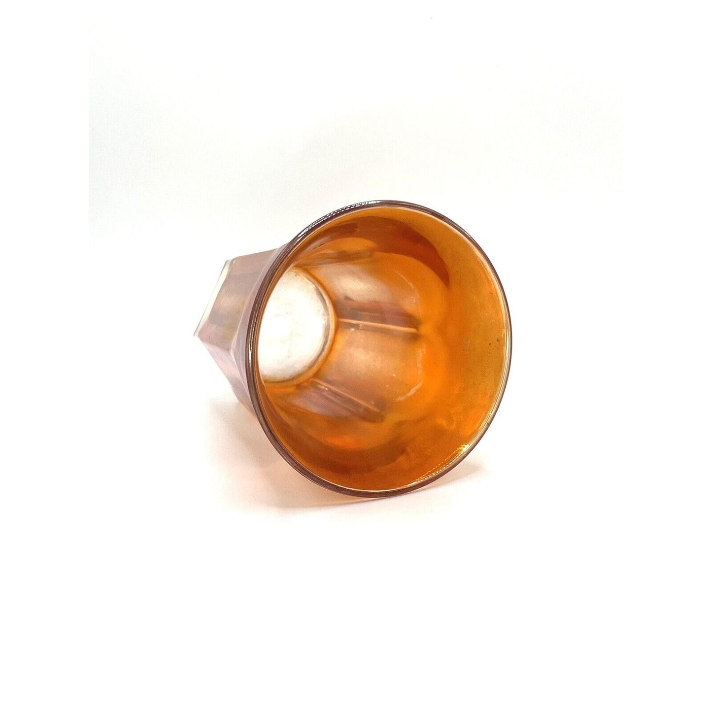 Vintage Northwood Carnival Glass Cup Iridescent Tumblr Water Marigold Orange