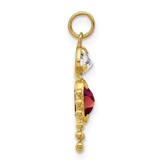 10k Yellow Gold Cubic Zirconia and January Boy Birthstone Charm Pendant