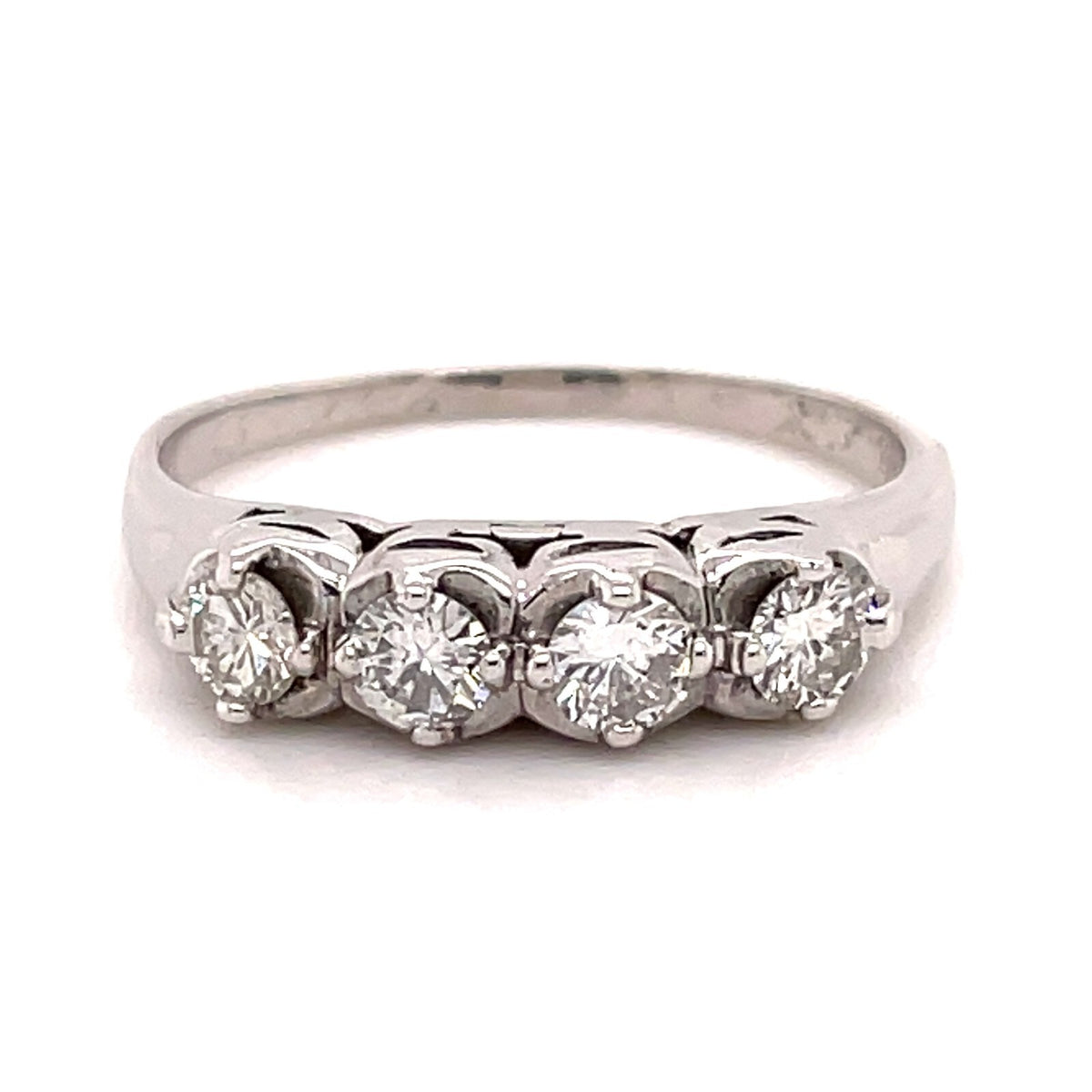 1/2ctw Diamond 14k White Gold Band Ring 2.6g Size 6.5