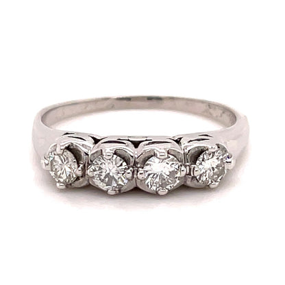 1/2ctw Diamond 14k White Gold Band Ring 2.6g Size 6.5