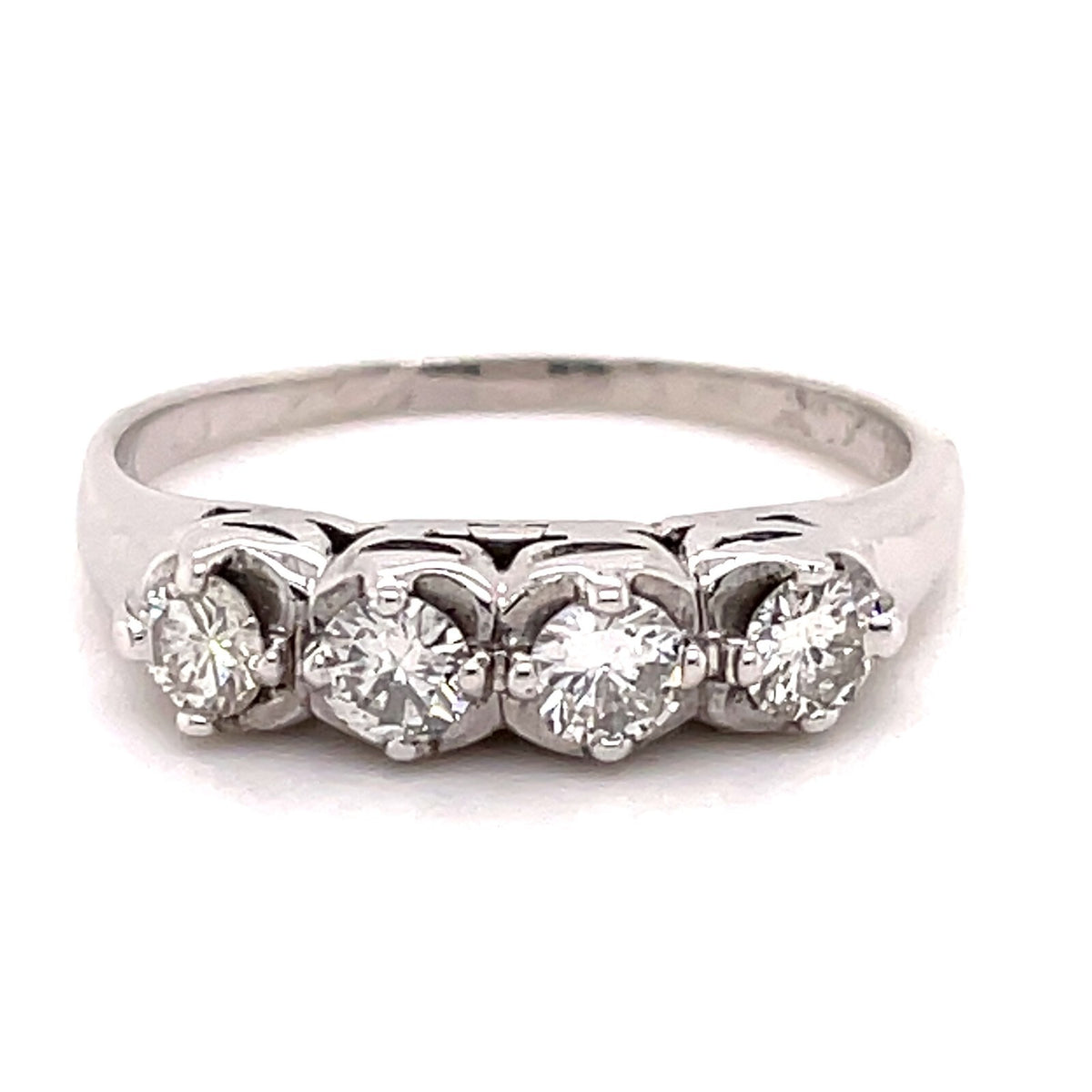 1/2ctw Diamond 14k White Gold Band Ring 2.6g Size 6.5