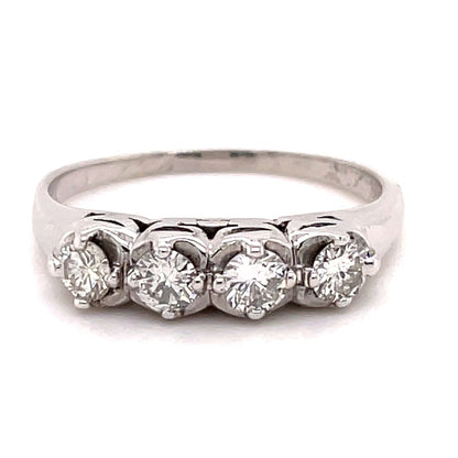 1/2ctw Diamond 14k White Gold Band Ring 2.6g Size 6.5