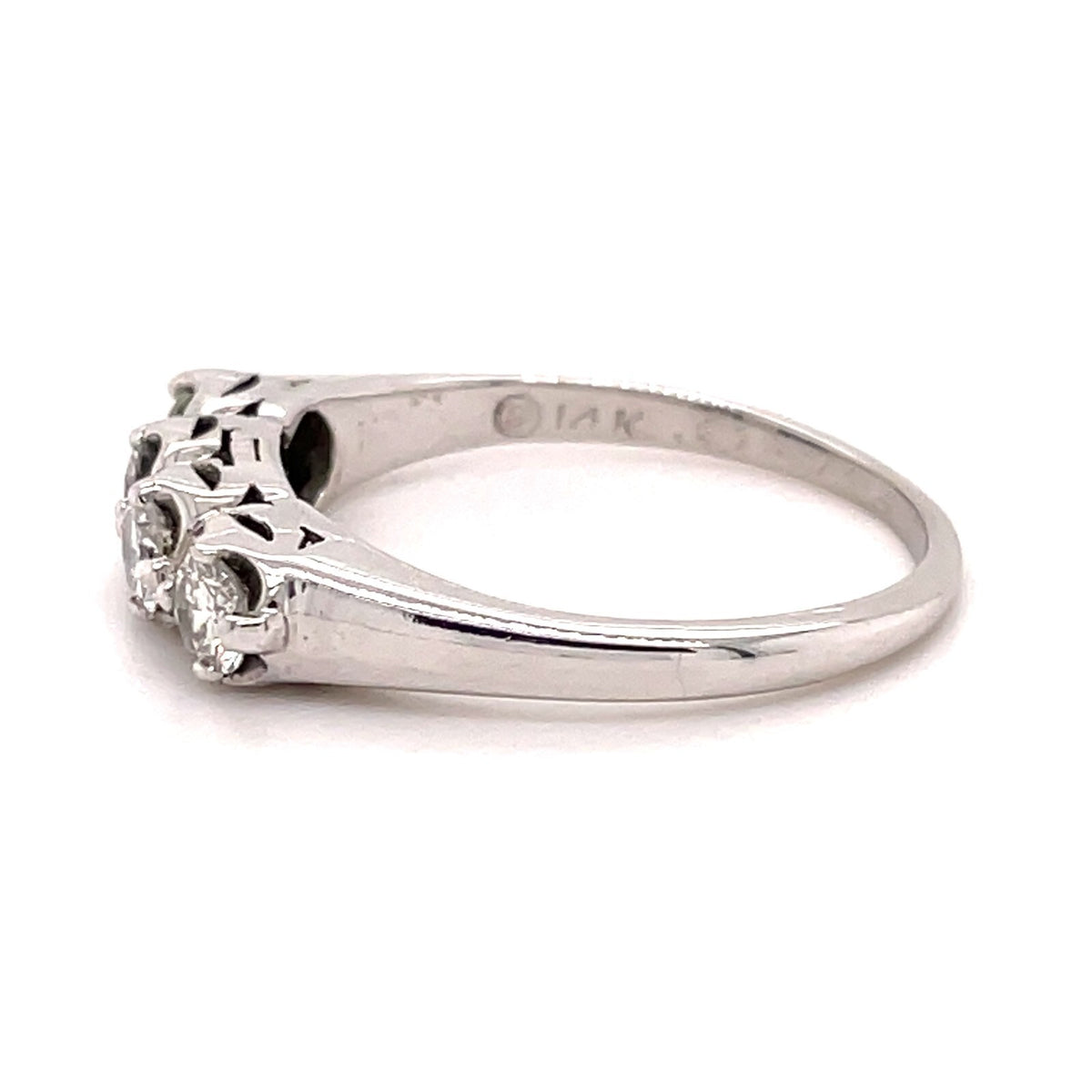 1/2ctw Diamond 14k White Gold Band Ring 2.6g Size 6.5
