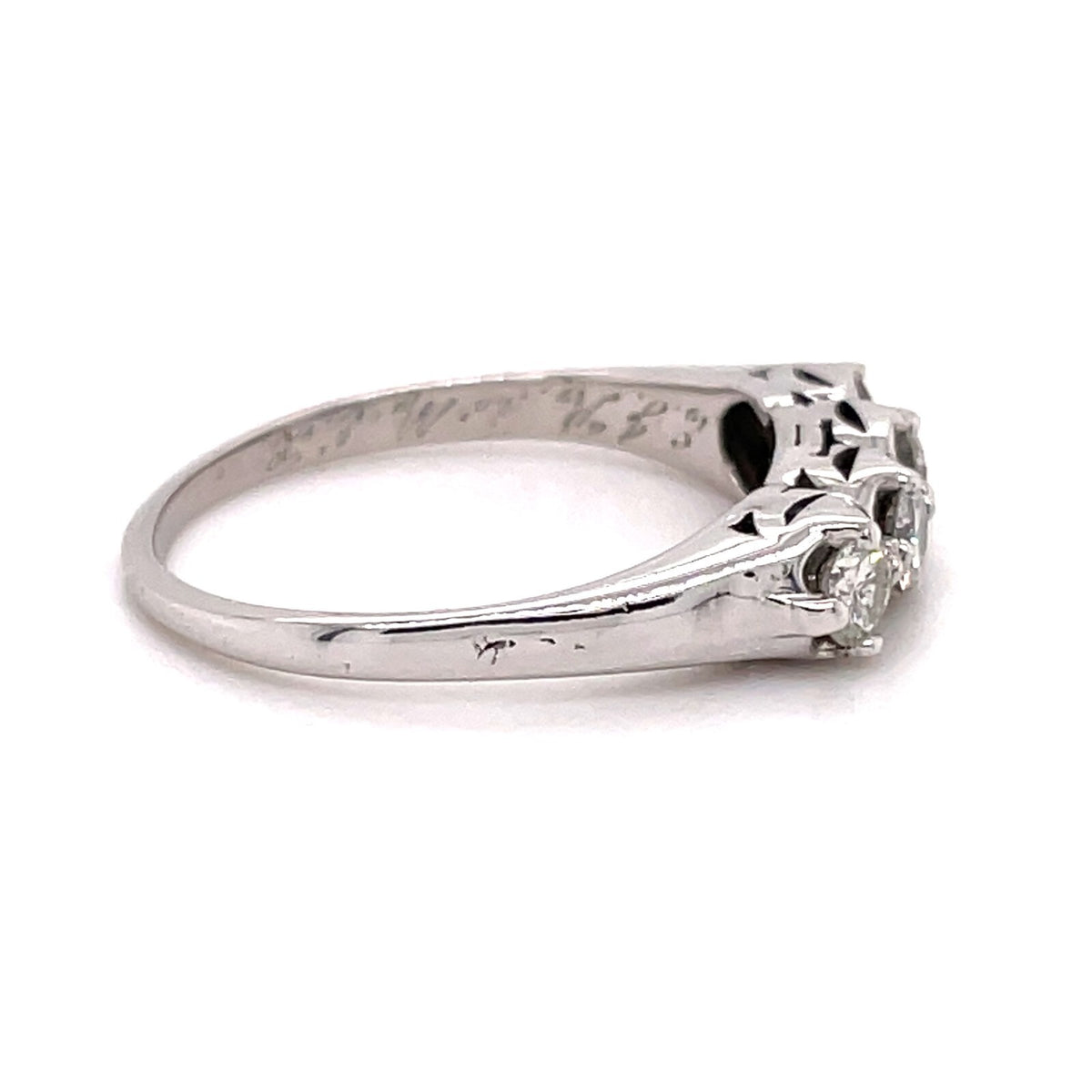 1/2ctw Diamond 14k White Gold Band Ring 2.6g Size 6.5