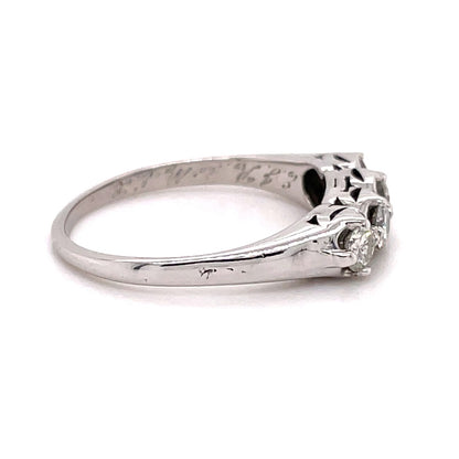 1/2ctw Diamond 14k White Gold Band Ring 2.6g Size 6.5