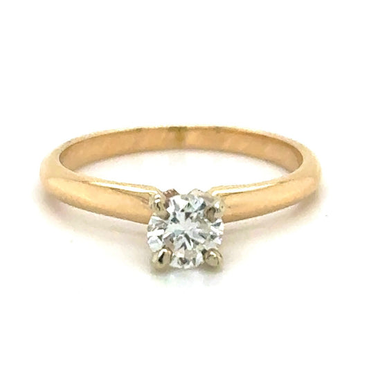 0.39ct Diamond Solitaire 14k Yellow Gold Engagement Ring 1.9g Size 4.75