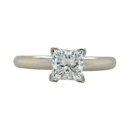 3/4ct Lab-Grown Princess Diamond 14k White Gold Ring 2g Size 4.75
