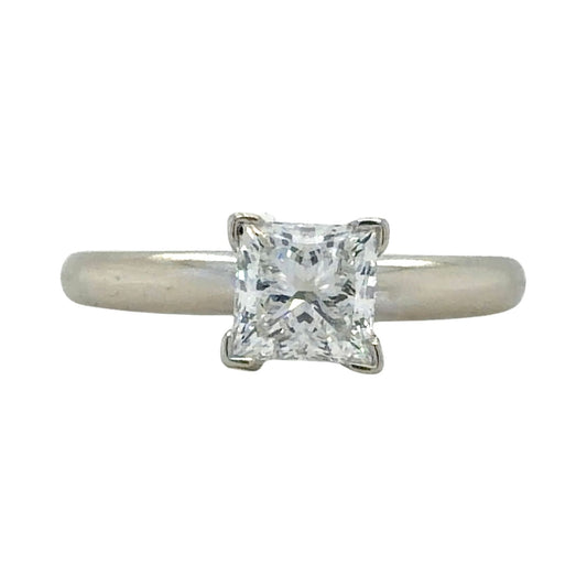 3/4ct Lab-Grown Princess Diamond 14k White Gold Ring 2g Size 4.75