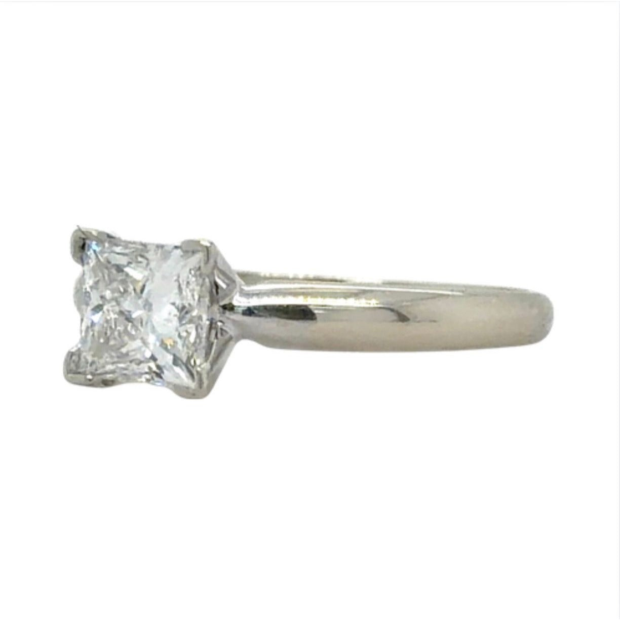 3/4ct Lab-Grown Princess Diamond 14k White Gold Ring 2g Size 4.75