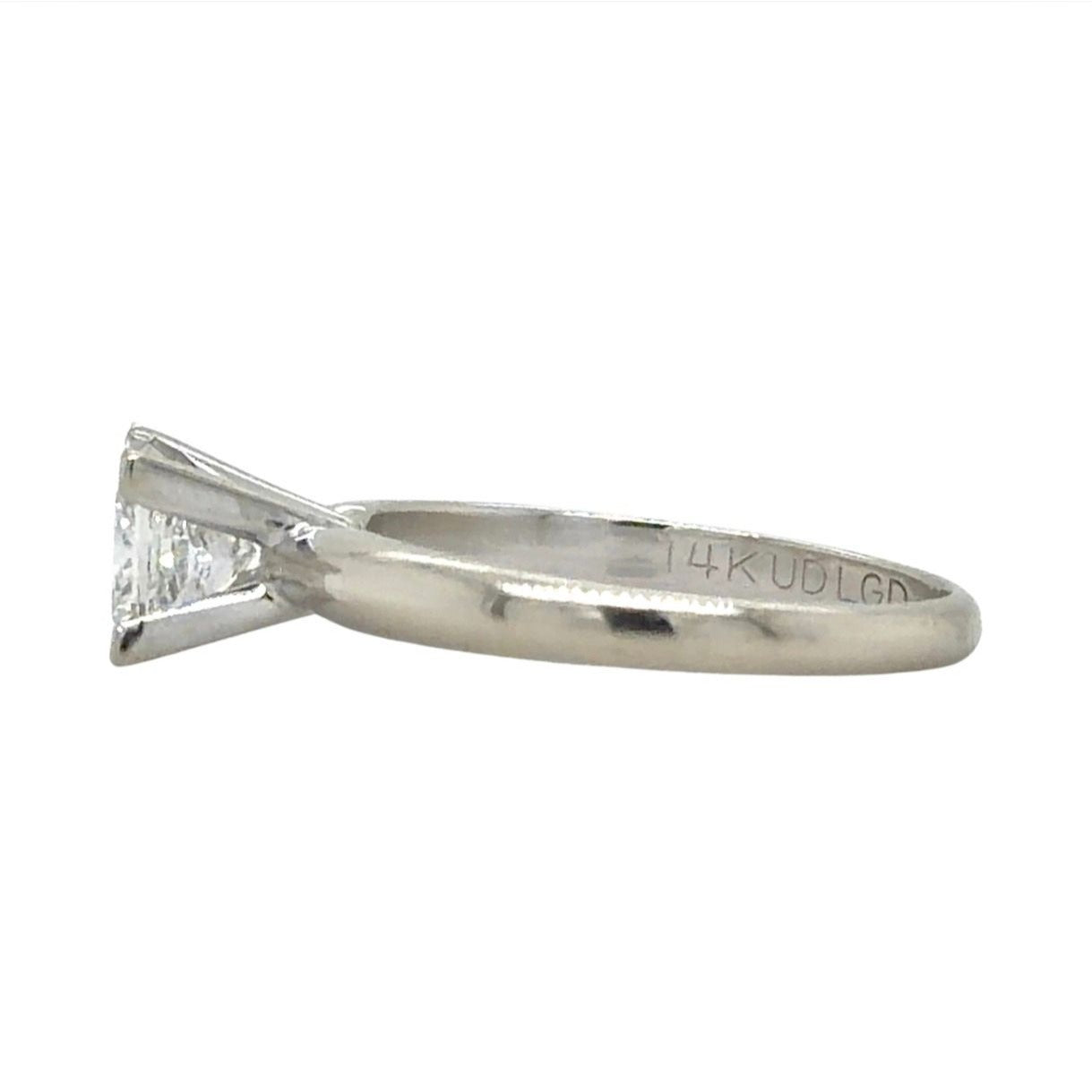 3/4ct Lab-Grown Princess Diamond 14k White Gold Ring 2g Size 4.75
