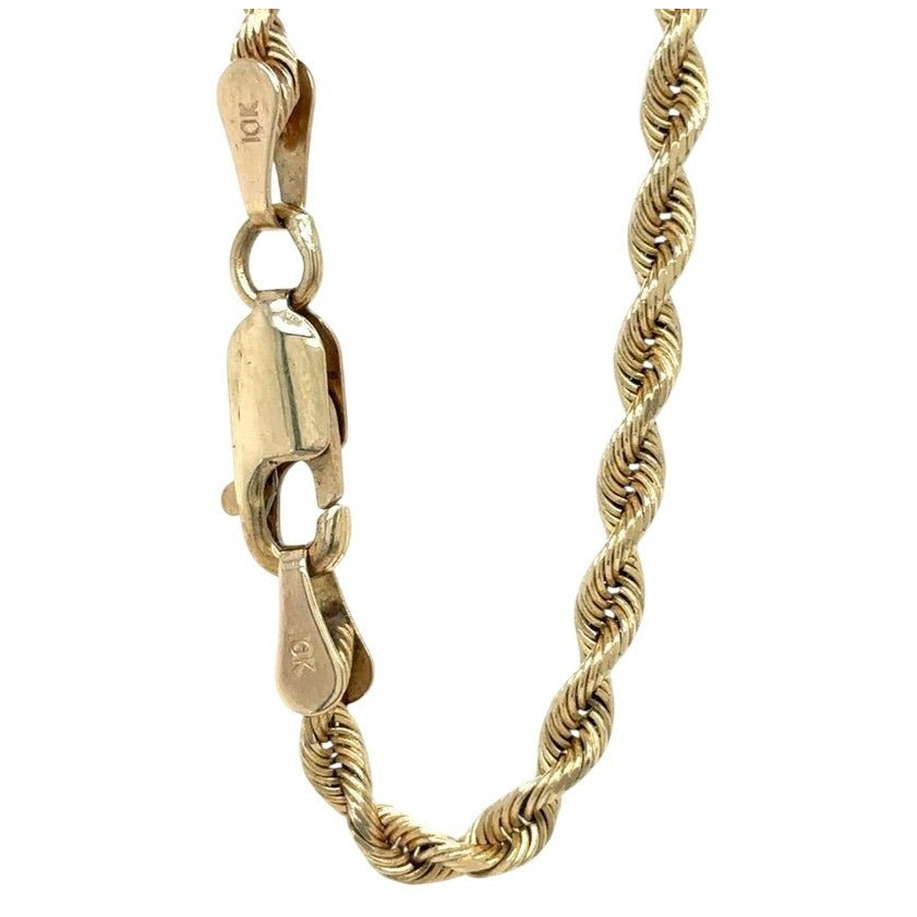 2.7mm 10k Yellow Gold 24 inch Rope Chain 10.8g