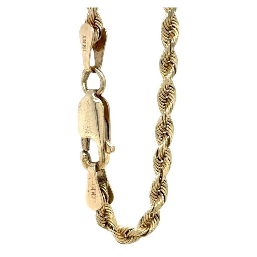 2.7mm 10k Yellow Gold 24 inch Rope Chain 10.8g