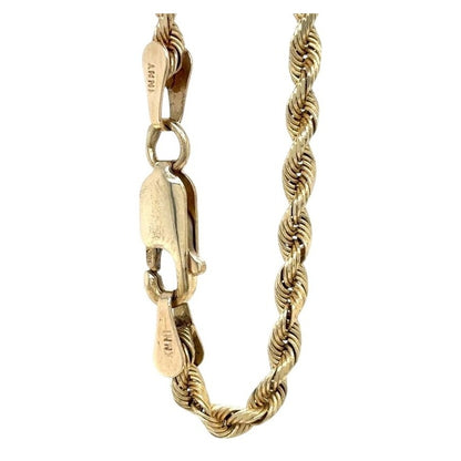 2.7mm 10k Yellow Gold 24 inch Rope Chain 10.8g