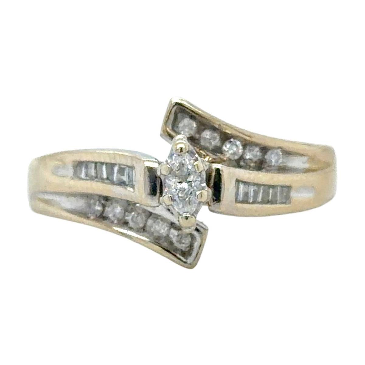 1/3ctw Diamond 14k White Gold Ring 5.0g Size 8