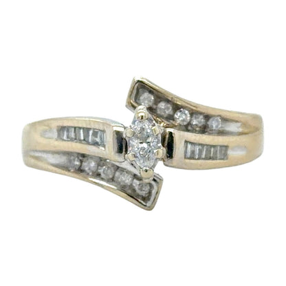 1/3ctw Diamond 14k White Gold Ring 5.0g Size 8