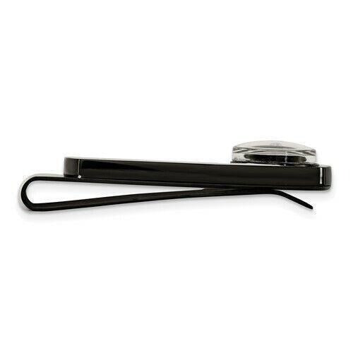 Stainless Steel Polished Black IP-Plated Compass Money Clip