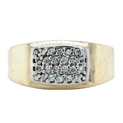 10k Yellow Gold 1/10ctw Diamond Cluster Size 10.75 Ring 9.1g