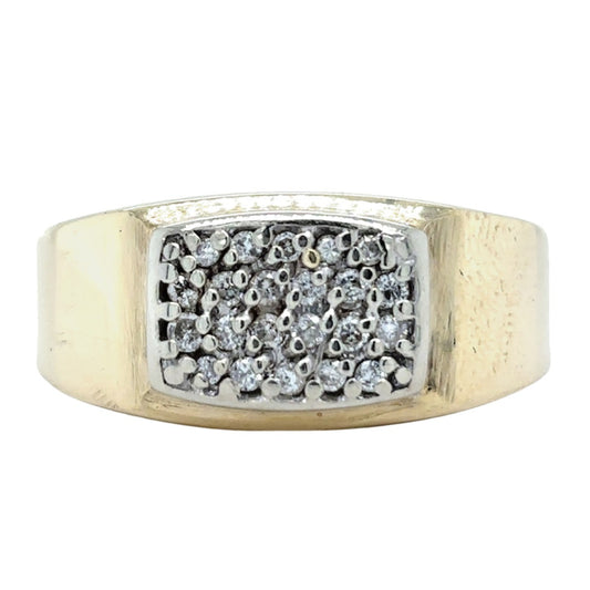 10k Yellow Gold 1/10ctw Diamond Cluster Size 10.75 Ring 9.1g