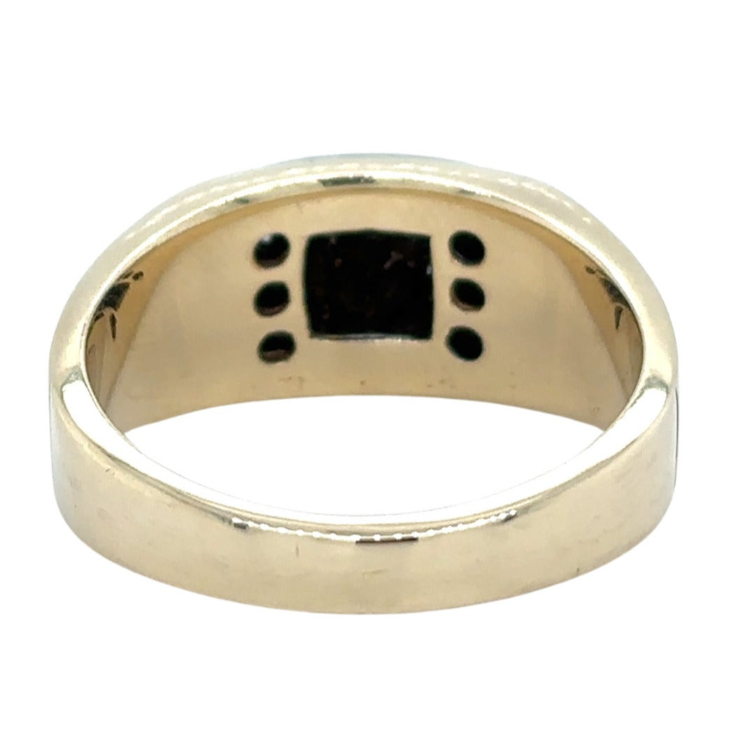 10k Yellow Gold 1/10ctw Diamond Cluster Size 10.75 Ring 9.1g