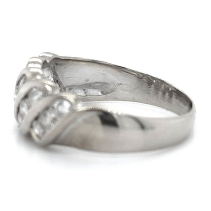 14k White Gold 1/4 ctw Diamond Size 8.25 Band Ring 3.8g