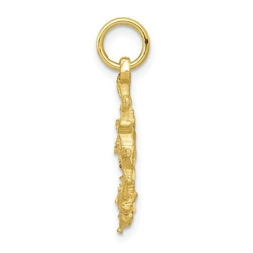 10k Diamond-cut Anchor with Wheel Charm Pendant
