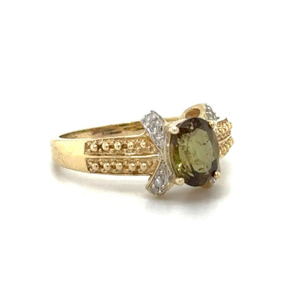 Multicolor Gemstone & Diamonds 10k Yellow Gold Ring 3.5g Size 9