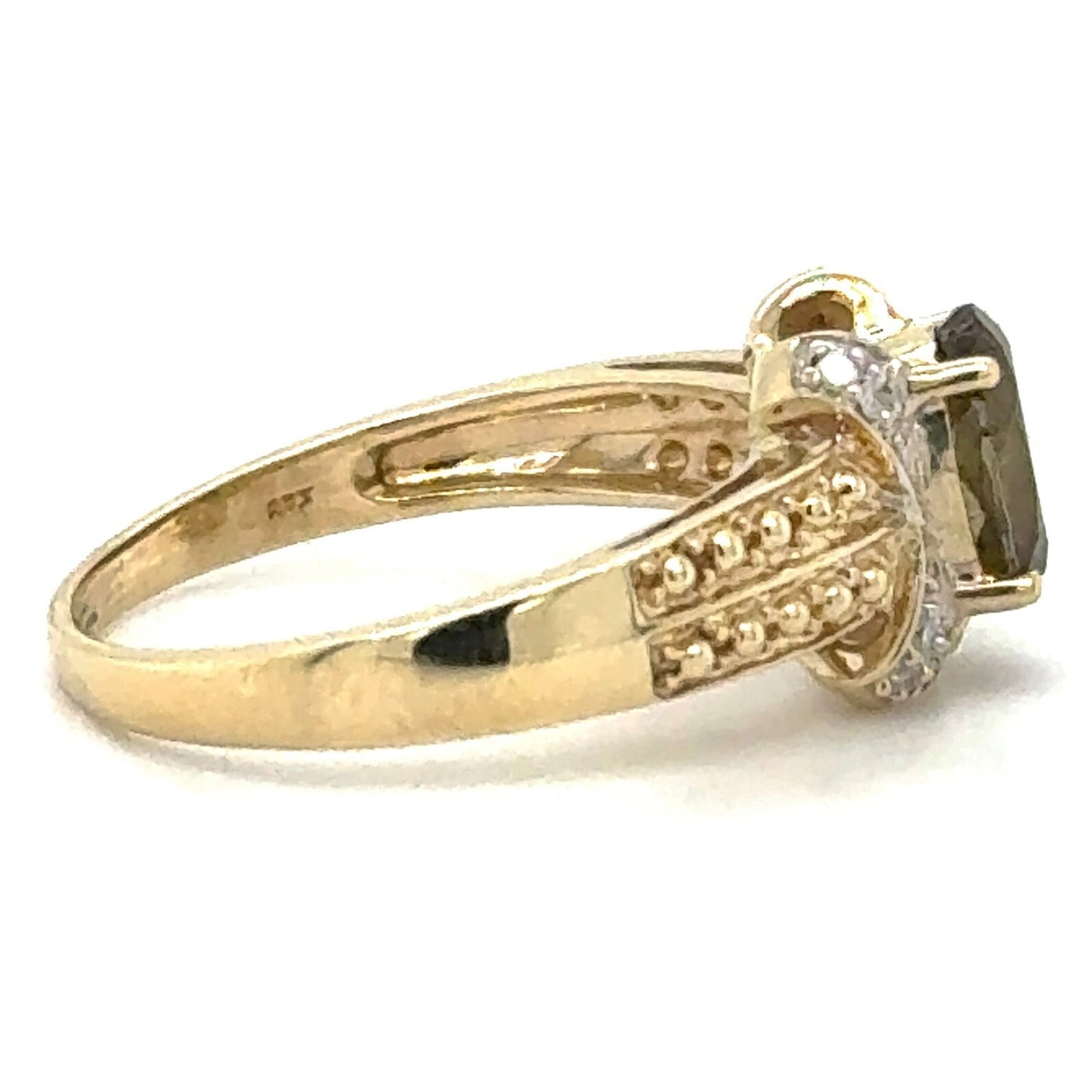 Multicolor Gemstone & Diamonds 10k Yellow Gold Ring 3.5g Size 9