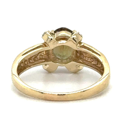 Multicolor Gemstone & Diamonds 10k Yellow Gold Ring 3.5g Size 9