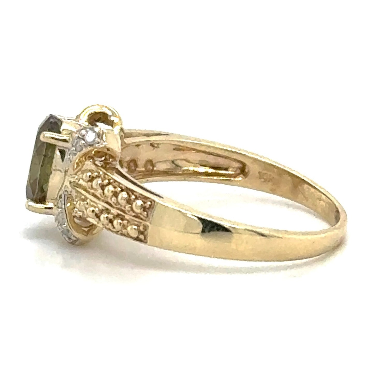 Multicolor Gemstone & Diamonds 10k Yellow Gold Ring 3.5g Size 9