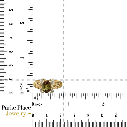 Multicolor Gemstone & Diamonds 10k Yellow Gold Ring 3.5g Size 9