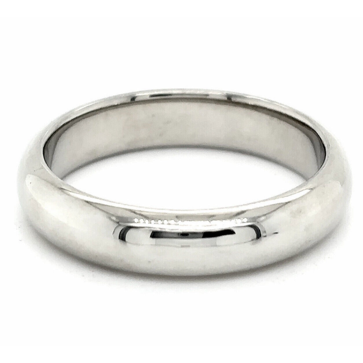 4.8mm Wedding Band Ring  14K White Gold 6.9g Size 9