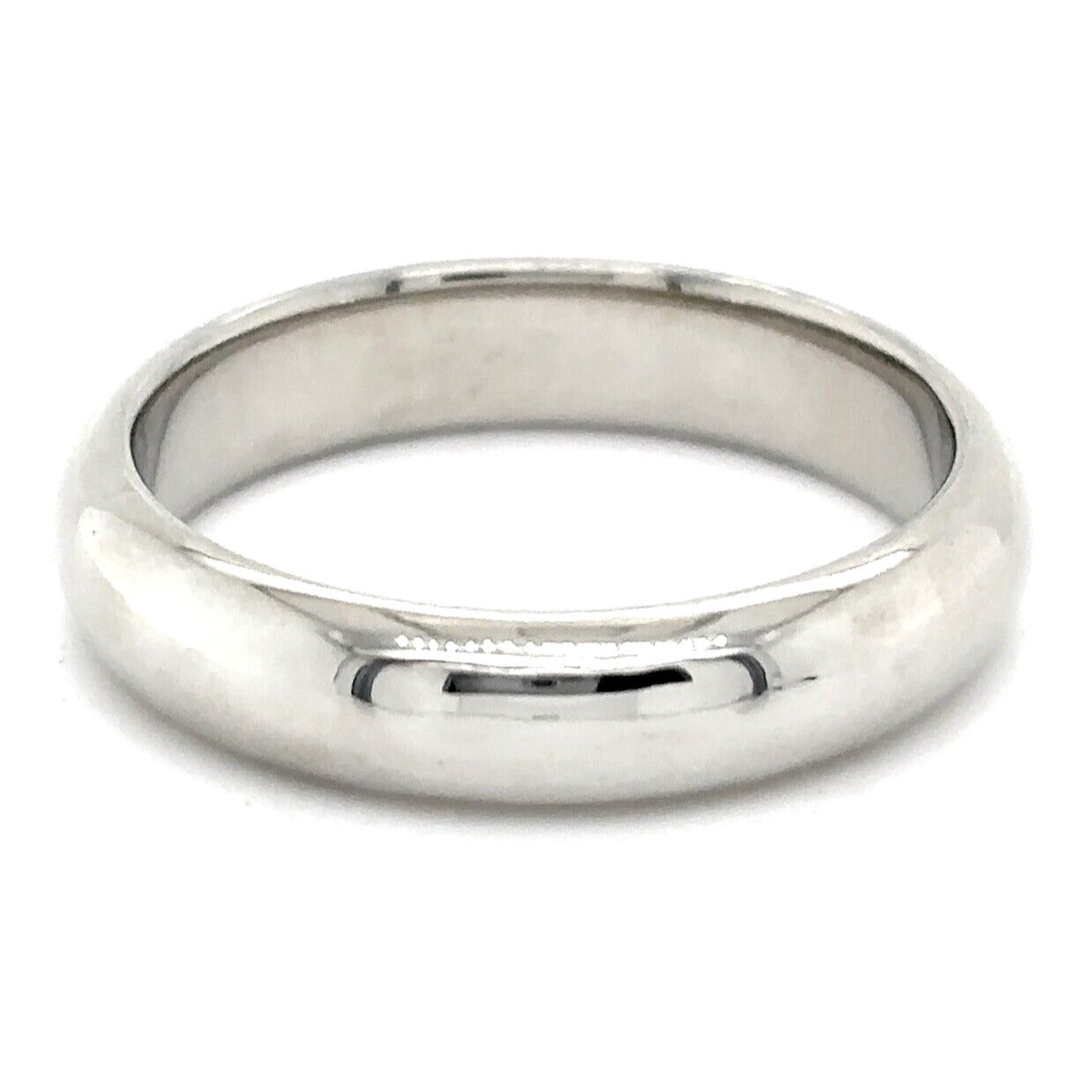 4.8mm Wedding Band Ring  14K White Gold 6.9g Size 9