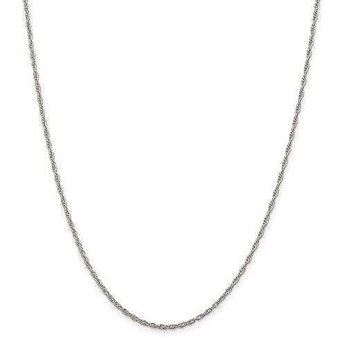 Sterling Silver 16" Rope Chain Necklace Lobster Clasp 2mm 925