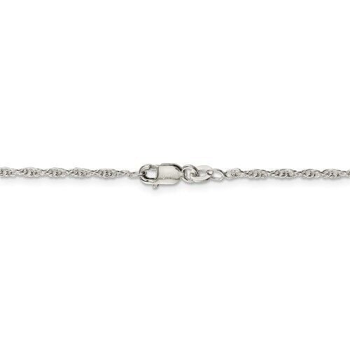 Sterling Silver 16" Rope Chain Necklace Lobster Clasp 2mm 925