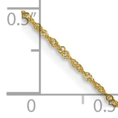 14k Yellow Gold Singapore Chain Necklace 18" Length