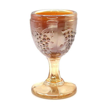 Vintage Carnival Glass Cup Iridescent Marigold Grape Vine Pattern