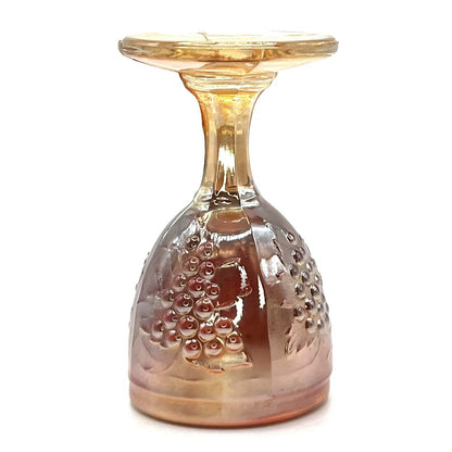Vintage Carnival Glass Cup Iridescent Marigold Grape Vine Pattern