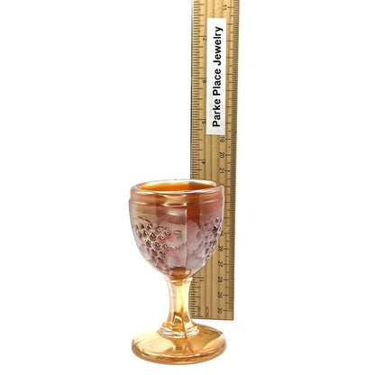 Vintage Carnival Glass Cup Iridescent Marigold Grape Vine Pattern