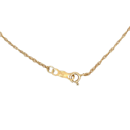 14K Yellow Gold Ruby Teardrop Necklace 18.5 Inch Chain 3.1g