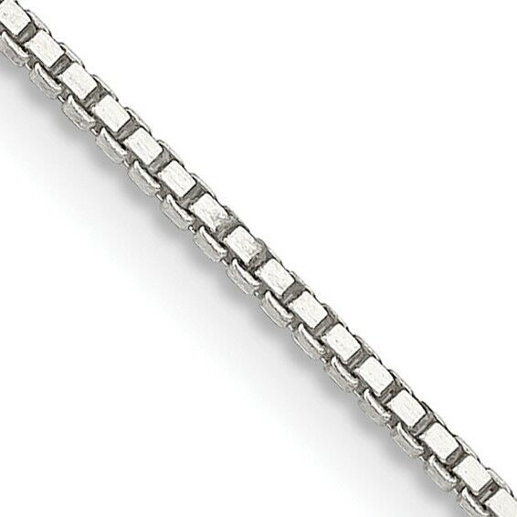 Sterling Silver 1.1mm Box Chain Necklace 18" Length 925 White Tone Jewelry