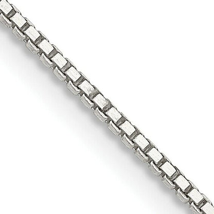 Sterling Silver 1.1mm Box Chain Necklace 18" Length 925 White Tone Jewelry