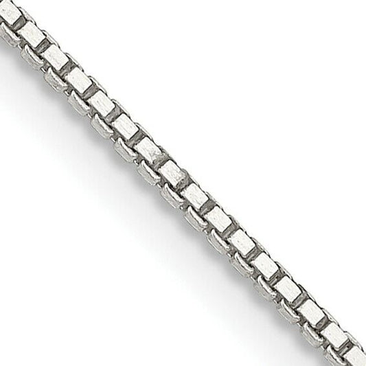 Sterling Silver 1.1mm Box Chain Necklace 18" Length 925 White Tone Jewelry