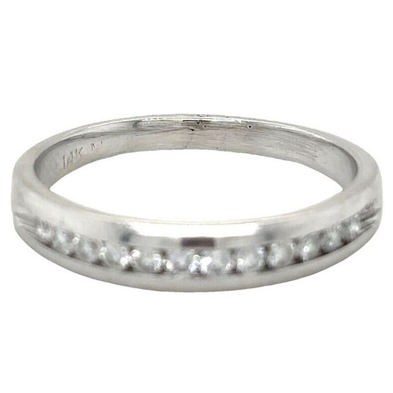 1/4ctw Diamond 14k White Gold Ring Band 3.2g Size 9