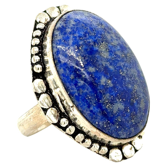 Sterling Silver Lapis Lazuli Ring Size 9.75 12.1g