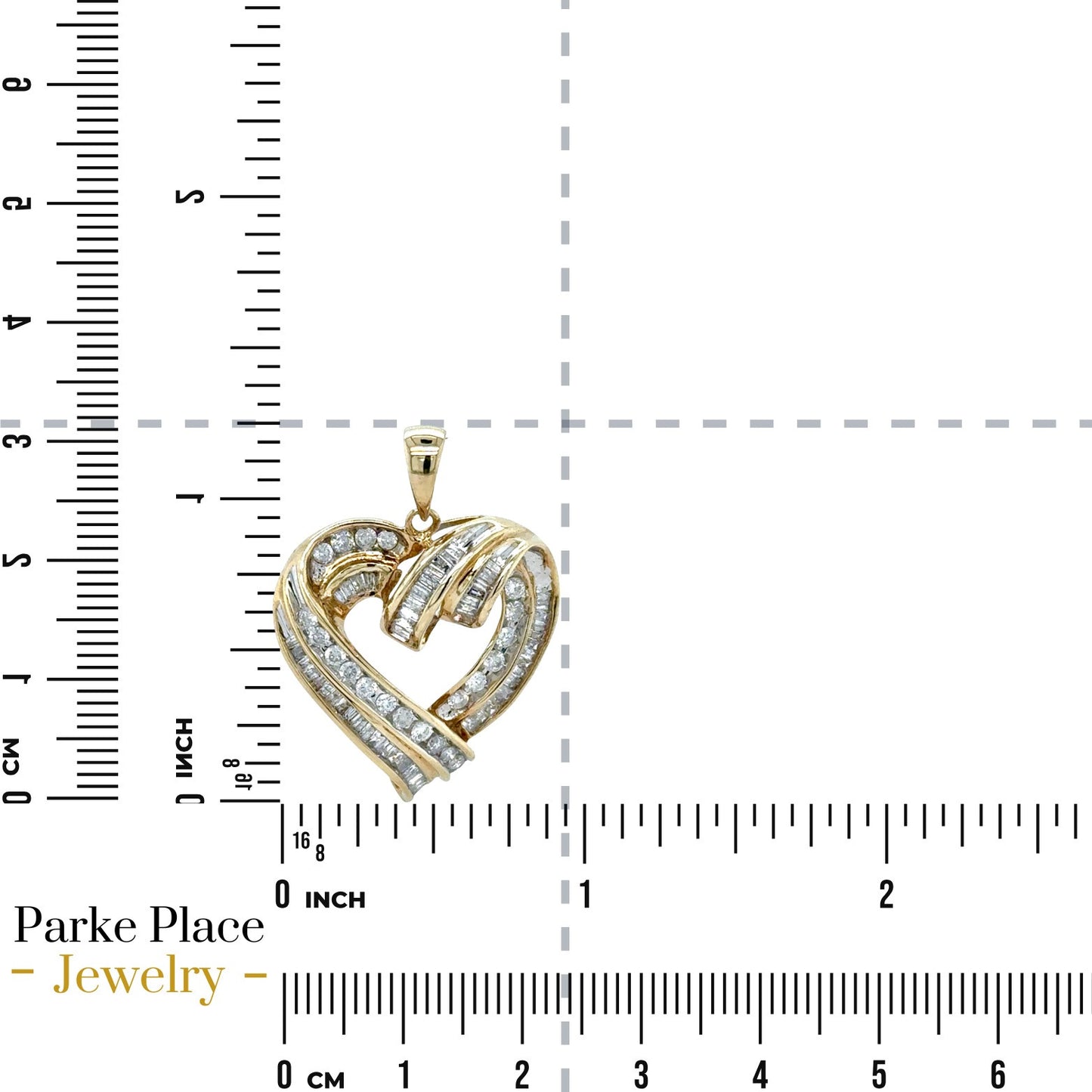 10k Yellow Gold 1ctw Diamond Heart Pendant 3.9g