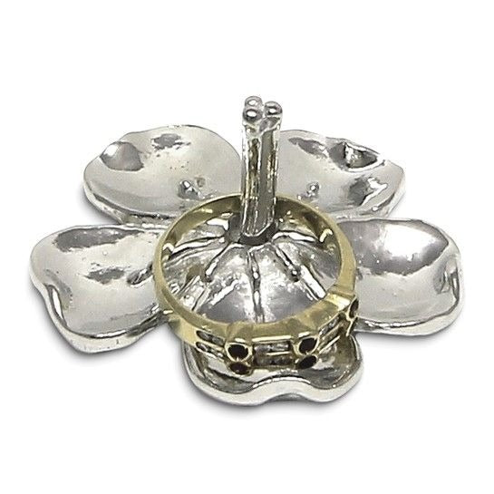 Cherry Blossom Flower Handcrafted Pewter Ring Holder Jewelry Stand